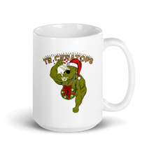 Load image into Gallery viewer, Triceratops Christmas Mug Workout Apparel Funny Merchandise