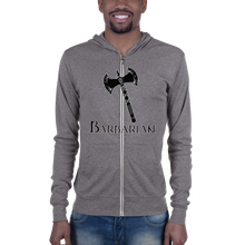 Load image into Gallery viewer, Barbarian D&D Zip-Up Hoodie Workout Apparel Funny Merchandise