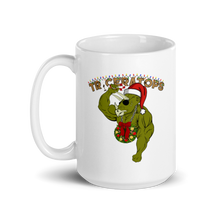 Load image into Gallery viewer, Triceratops Christmas Mug Workout Apparel Funny Merchandise