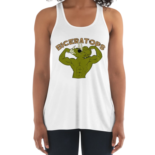 Women's Biceratops Tank Workout Apparel Funny Merchandise