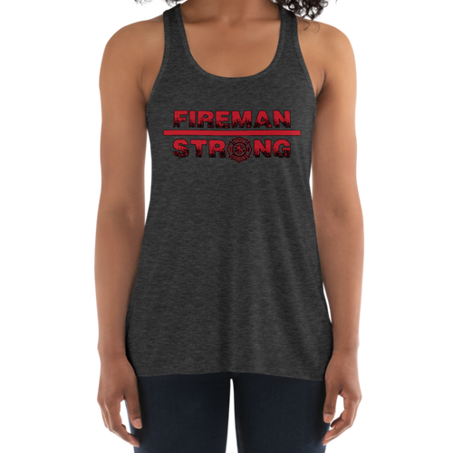 Women's Fireman Strong Tank Workout Apparel Funny Merchandise