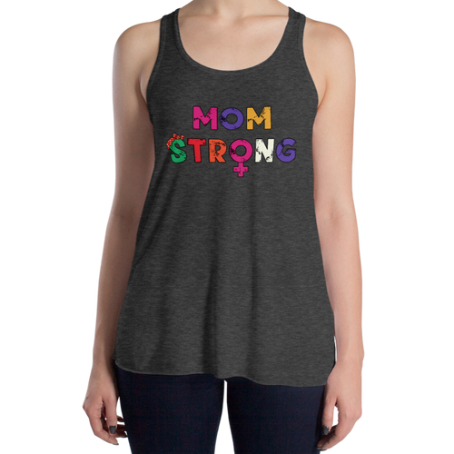 Women's Mom Strong Tank Workout Apparel Funny Merchandise