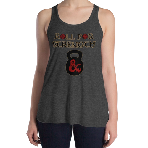 Women's Roll For Strength - Kettlebell Tank Workout Apparel Funny Merchandise