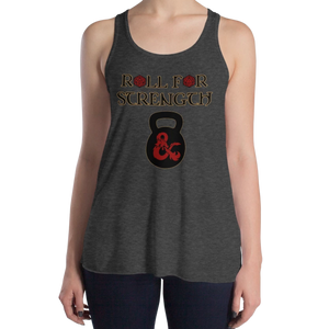 Women's Roll For Strength - Kettlebell Tank Workout Apparel Funny Merchandise