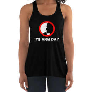 Women's Shh It's Arm Day Tank Workout Apparel Funny Merchandise