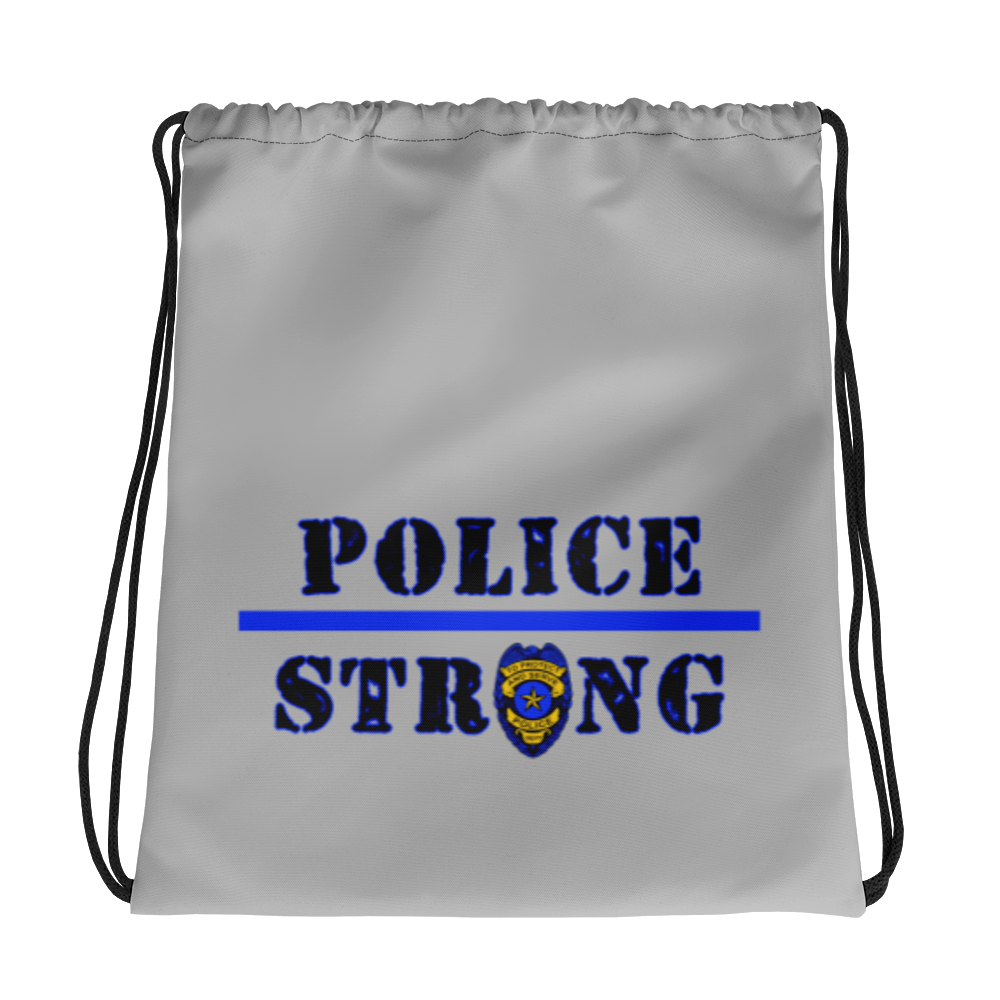 Police Strong Drawstring bag Workout Apparel Funny Merchandise