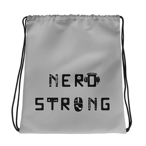 Nerd Strong Drawstring bag Workout Apparel Funny Merchandise