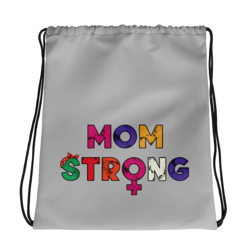 Mom Strong Drawstring bag Workout Apparel Funny Merchandise