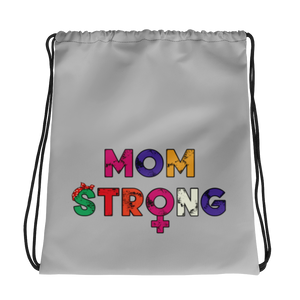 Mom Strong Drawstring bag Workout Apparel Funny Merchandise