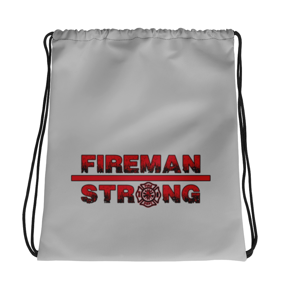 Fireman Strong Drawstring bag Workout Apparel Funny Merchandise