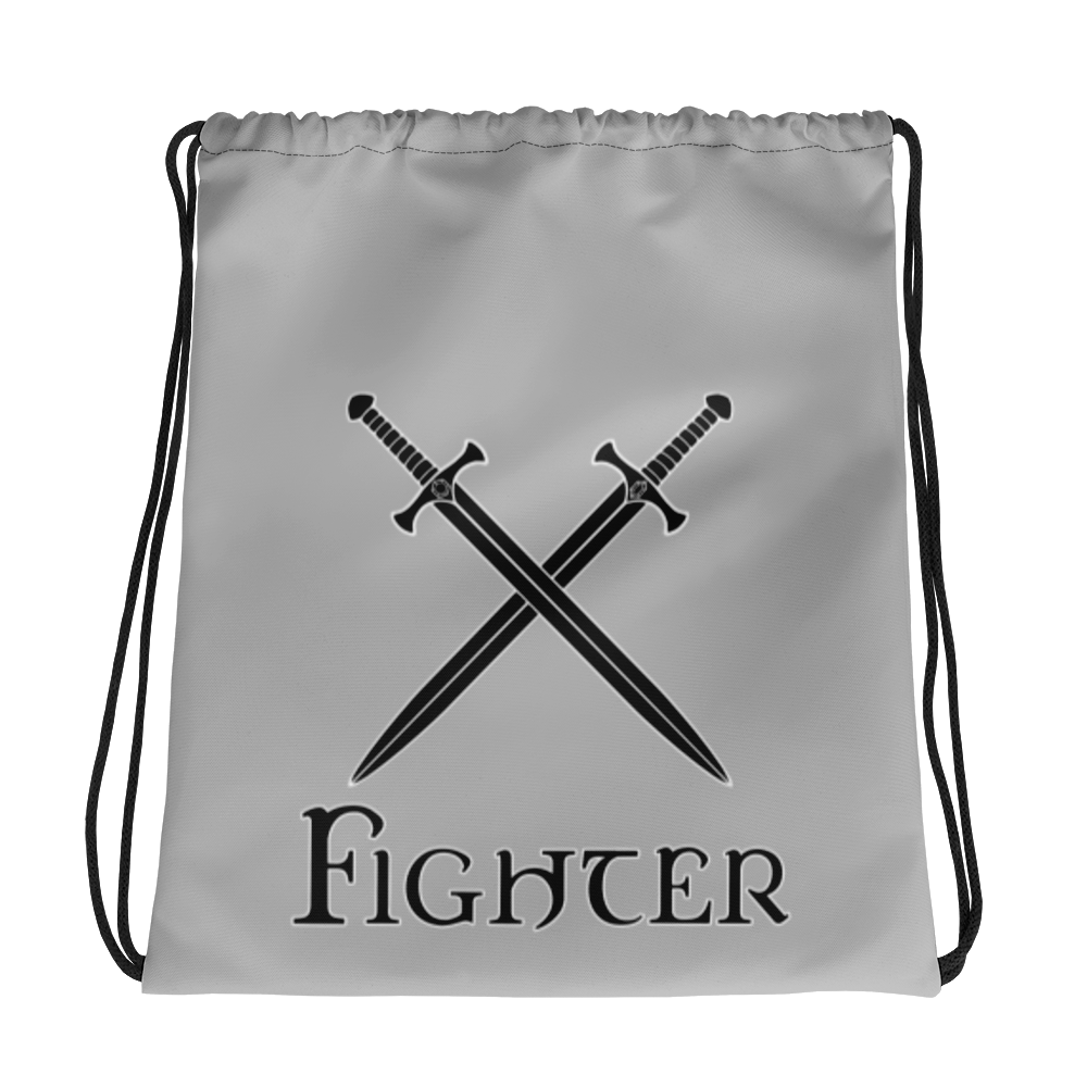 Fighter D&D Drawstring bag Workout Apparel Funny Merchandise