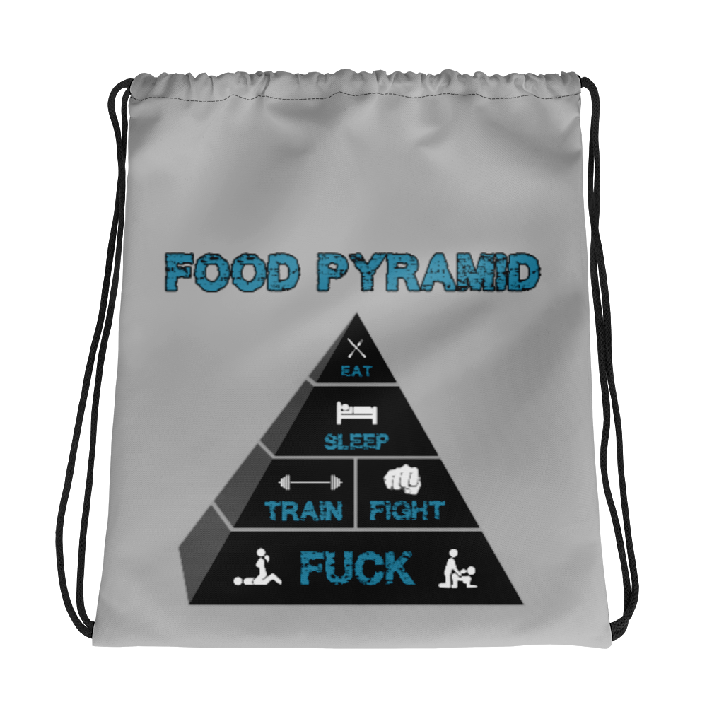 Food Pyramid Drawstring Bag Workout Apparel Funny Merchandise