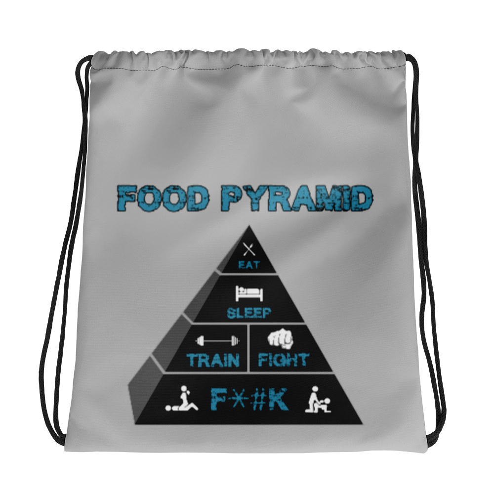 Food Pyramid - SFW - Drawstring Bag Workout Apparel Funny Merchandise