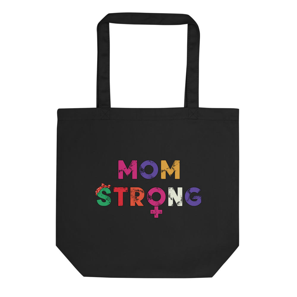 Mom Strong Tote Bag Workout Apparel Funny Merchandise