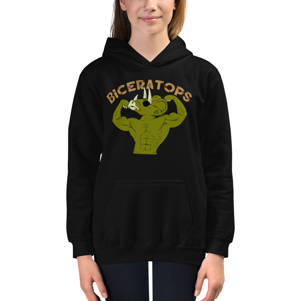 Youth Biceratops Hoodie Workout Apparel Funny Merchandise