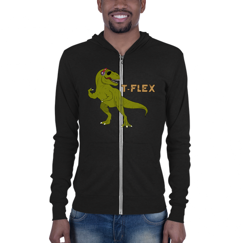 Unisex zip hoodie - T-Flex Workout Apparel Funny Merchandise