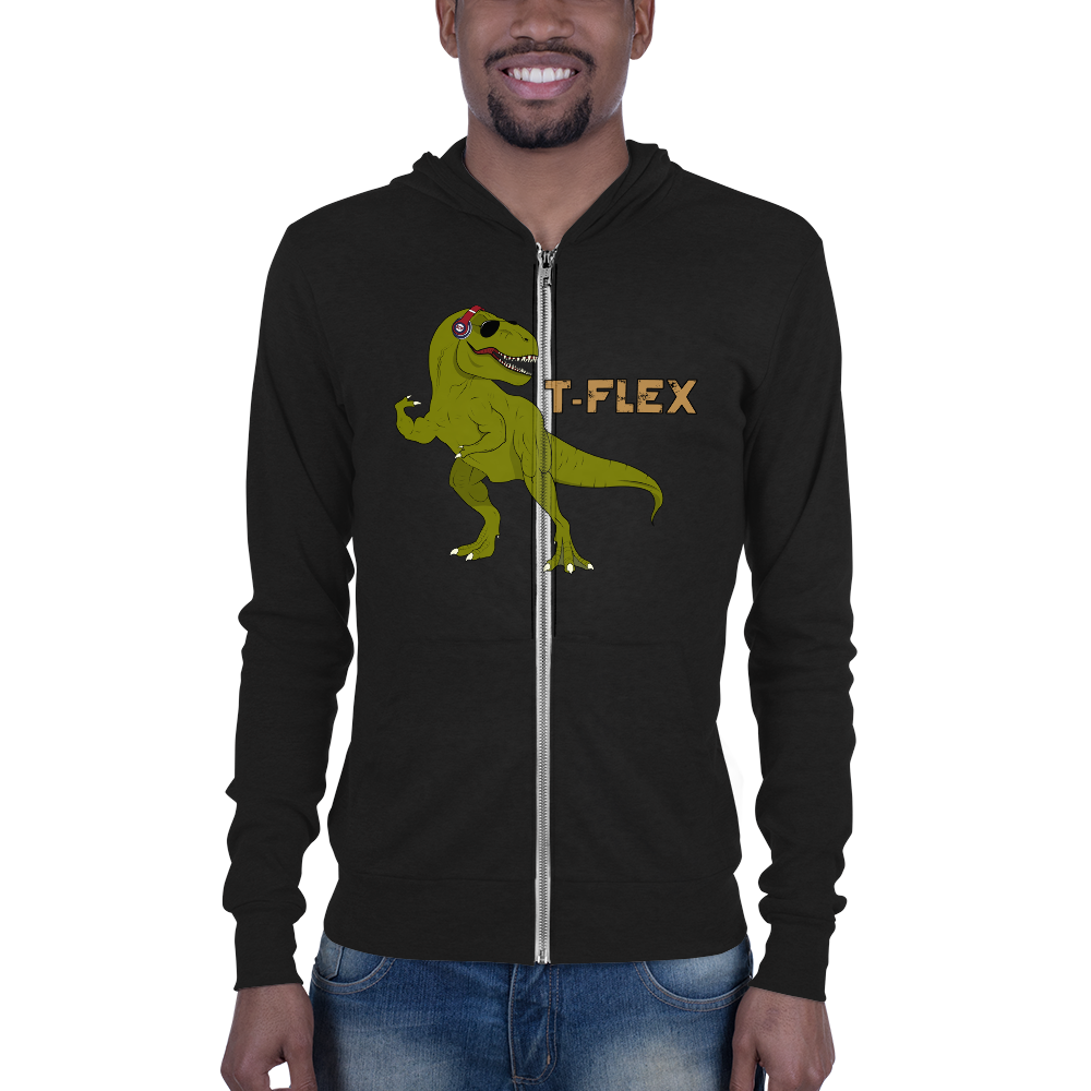 Unisex zip hoodie - T-Flex Workout Apparel Funny Merchandise