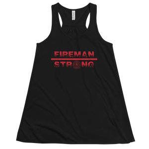 Women's Fireman Strong Tank Workout Apparel Funny Merchandise