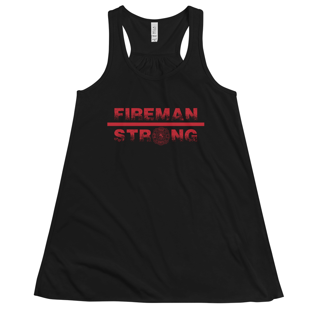 Women's Fireman Strong Tank Workout Apparel Funny Merchandise