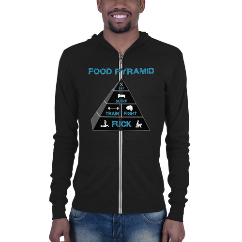 Unisex zip hoodie - Food Pyramid Workout Apparel Funny Merchandise