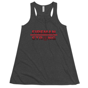 Women's Fireman Strong Tank Workout Apparel Funny Merchandise