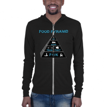 Load image into Gallery viewer, Unisex zip hoodie - Food Pyramid - SFW Workout Apparel Funny Merchandise