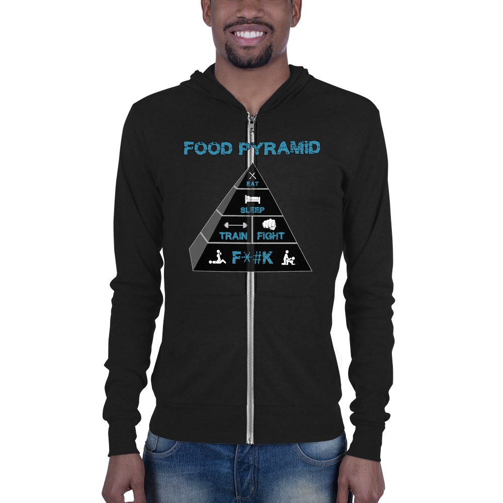 Unisex zip hoodie - Food Pyramid - SFW Workout Apparel Funny Merchandise