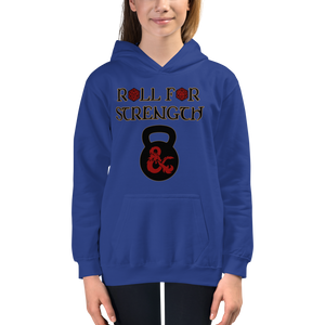 Youth Roll For Strength - Kettlebell Hoodie Workout Apparel Funny Merchandise