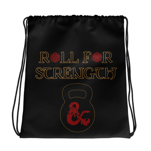 Roll For Strength - Kettlebell Drawstring Bag Workout Apparel Funny Merchandise