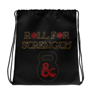 Roll For Strength - Kettlebell Drawstring Bag Workout Apparel Funny Merchandise