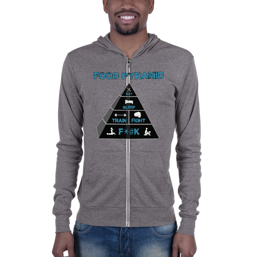 Unisex zip hoodie - Food Pyramid - SFW Workout Apparel Funny Merchandise