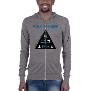 Unisex zip hoodie - Food Pyramid - SFW Workout Apparel Funny Merchandise