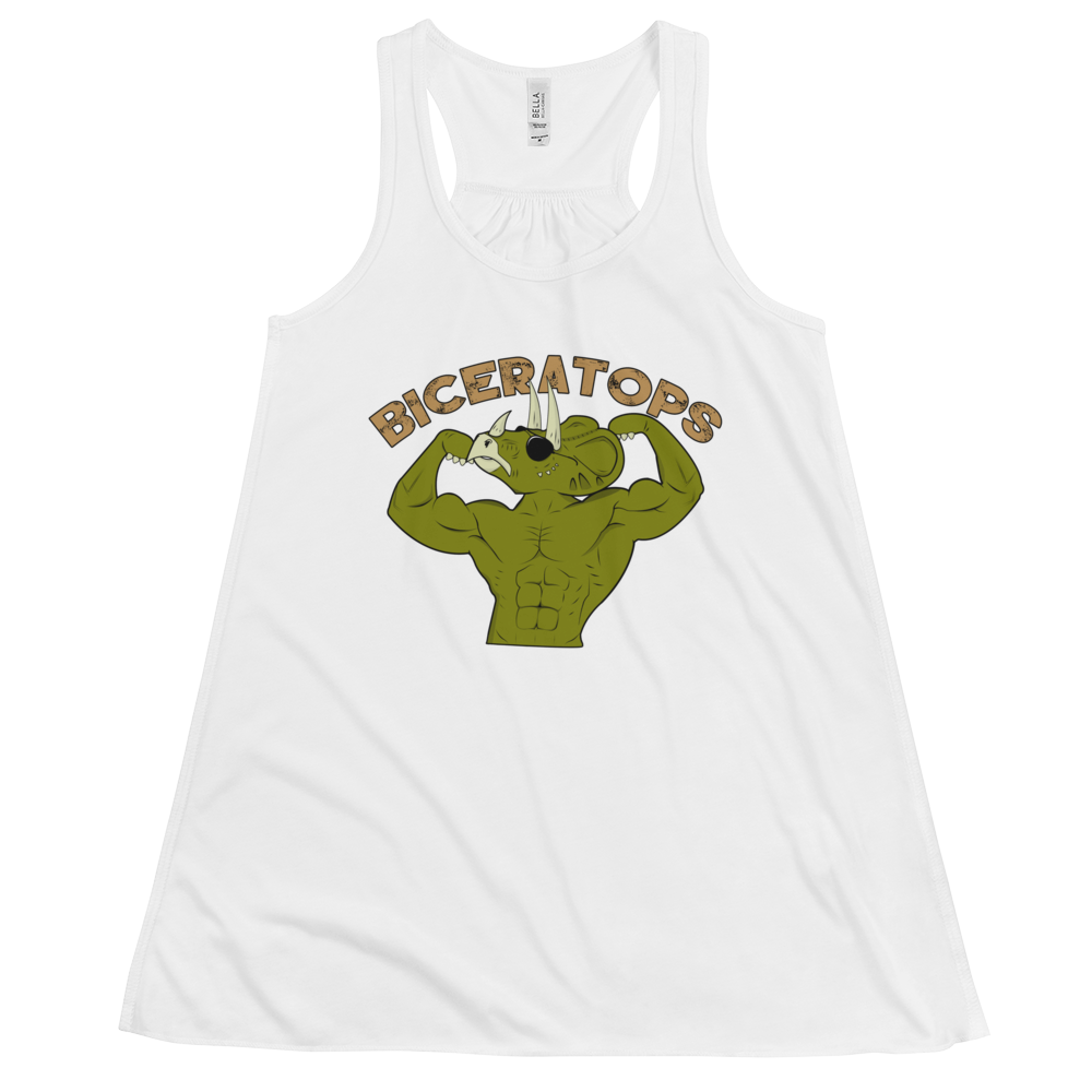 Women's Biceratops Tank Workout Apparel Funny Merchandise