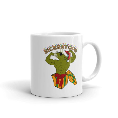 Biceratops Christmas Mug Workout Apparel Funny Merchandise