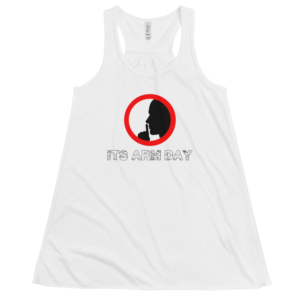 Women's Shh It's Arm Day Tank Workout Apparel Funny Merchandise