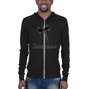 Barbarian D&D Zip-Up Hoodie Workout Apparel Funny Merchandise