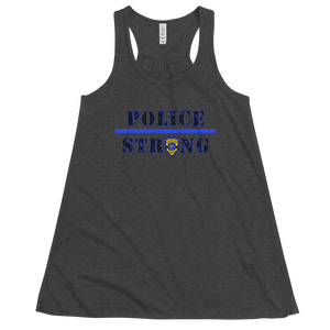 Women's Police Strong Tank Workout Apparel Funny Merchandise