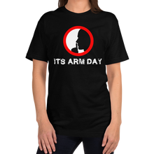 Load image into Gallery viewer, Shh It&#39;s Arm Day T-Shirt Workout Apparel Funny Merchandise