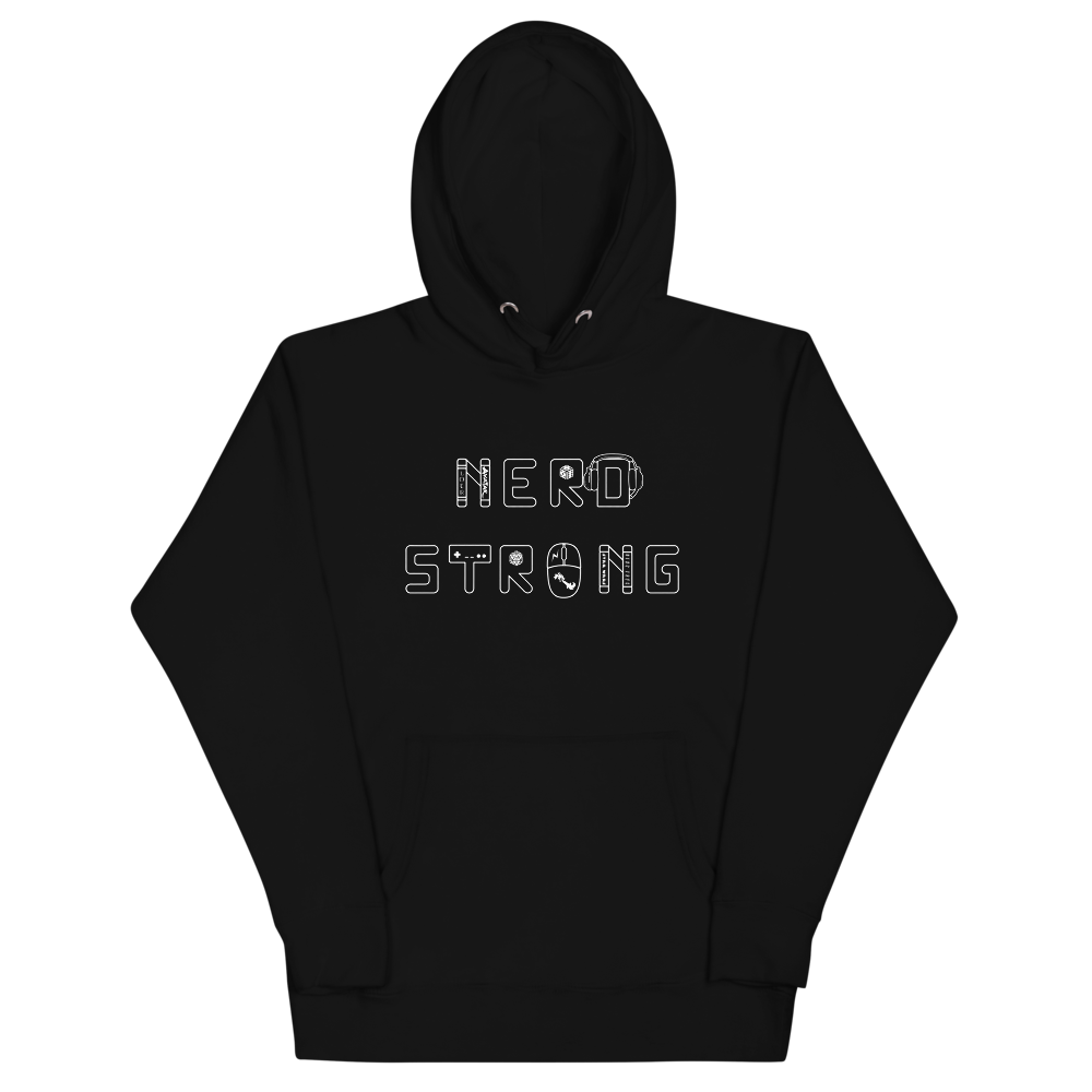 Nerd Strong Unisex Hoodie Workout Apparel Funny Merchandise