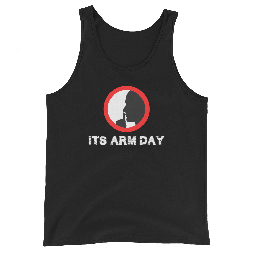 Shhh Its Arm Day Tank Top Workout Apparel Funny Merchandise