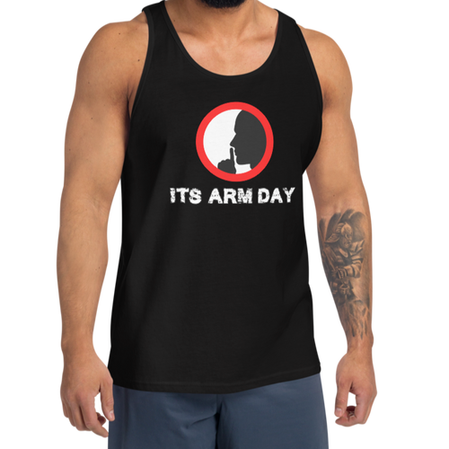 Shhh Its Arm Day Tank Top Workout Apparel Funny Merchandise