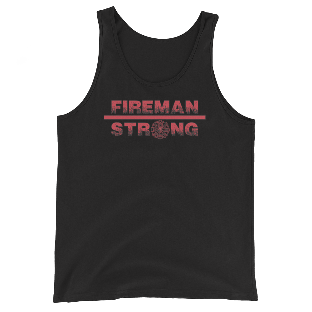 Fireman Strong Tank Top Workout Apparel Funny Merchandise