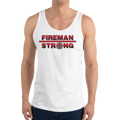 Fireman Strong Tank Top Workout Apparel Funny Merchandise