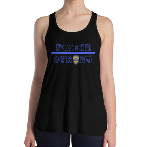 Women's Police Strong Tank Workout Apparel Funny Merchandise