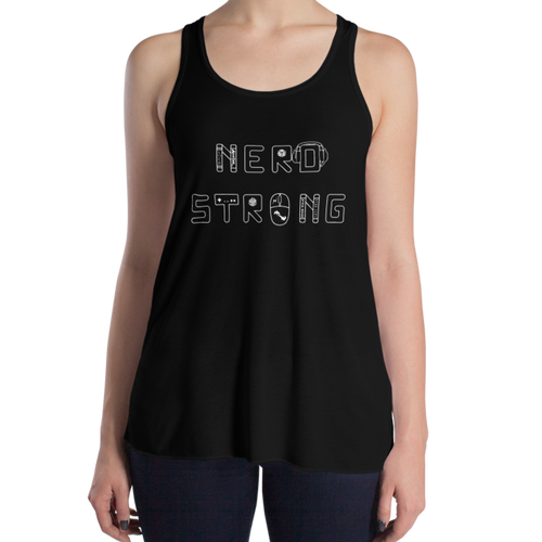 Women's Nerd Strong Tank Workout Apparel Funny Merchandise